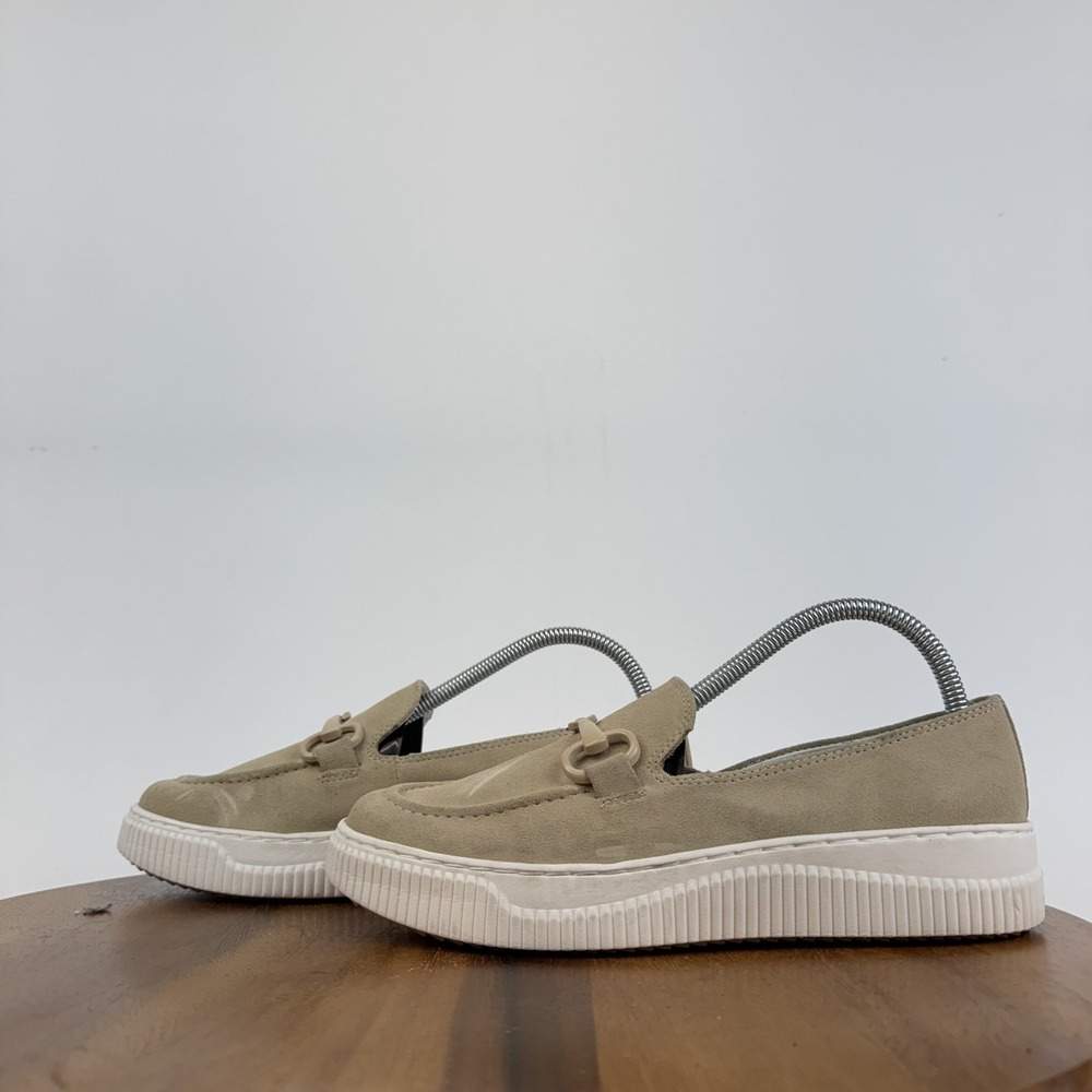 New Womens Sofft Fable Beige Leather Horsebit Platform Loafers Size 8 M NWOB - Picture 2 of 8